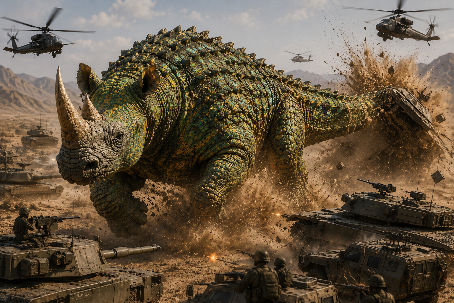 ARMORED CHARGE，Chameleorhino AI 异兽影像